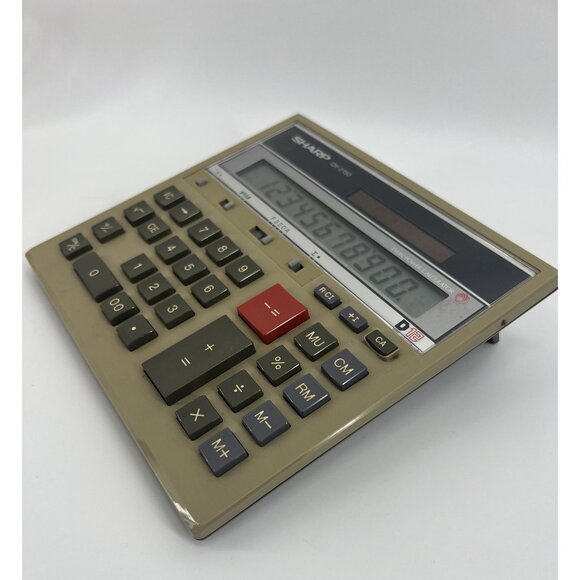 RARE VINTAGE SHARP QV-2150 SOLAR BATTERY DESK CALCULATOR 12 Digit Kickstand VTG - Picture 3 of 10